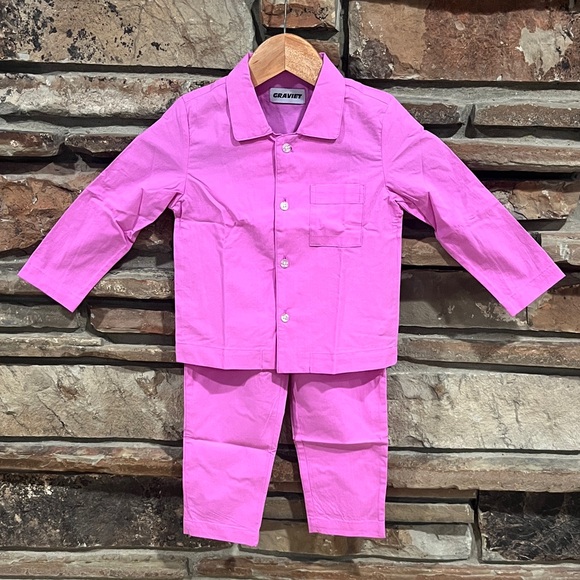 Graviet Kids Lavender Pink Pajama Set 100% Cotton 3T-4T - Picture 1 of 10